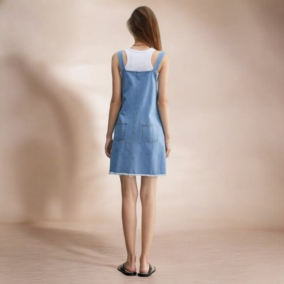 NWT J.ing Denim Overall Mini Dress - Picture 4 of 4